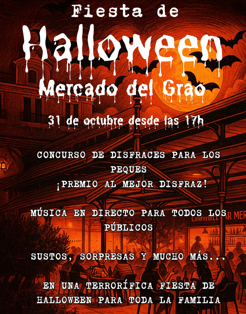 FIESTA DE HALLOWEEN EN EL MERCADO DEL GRAO