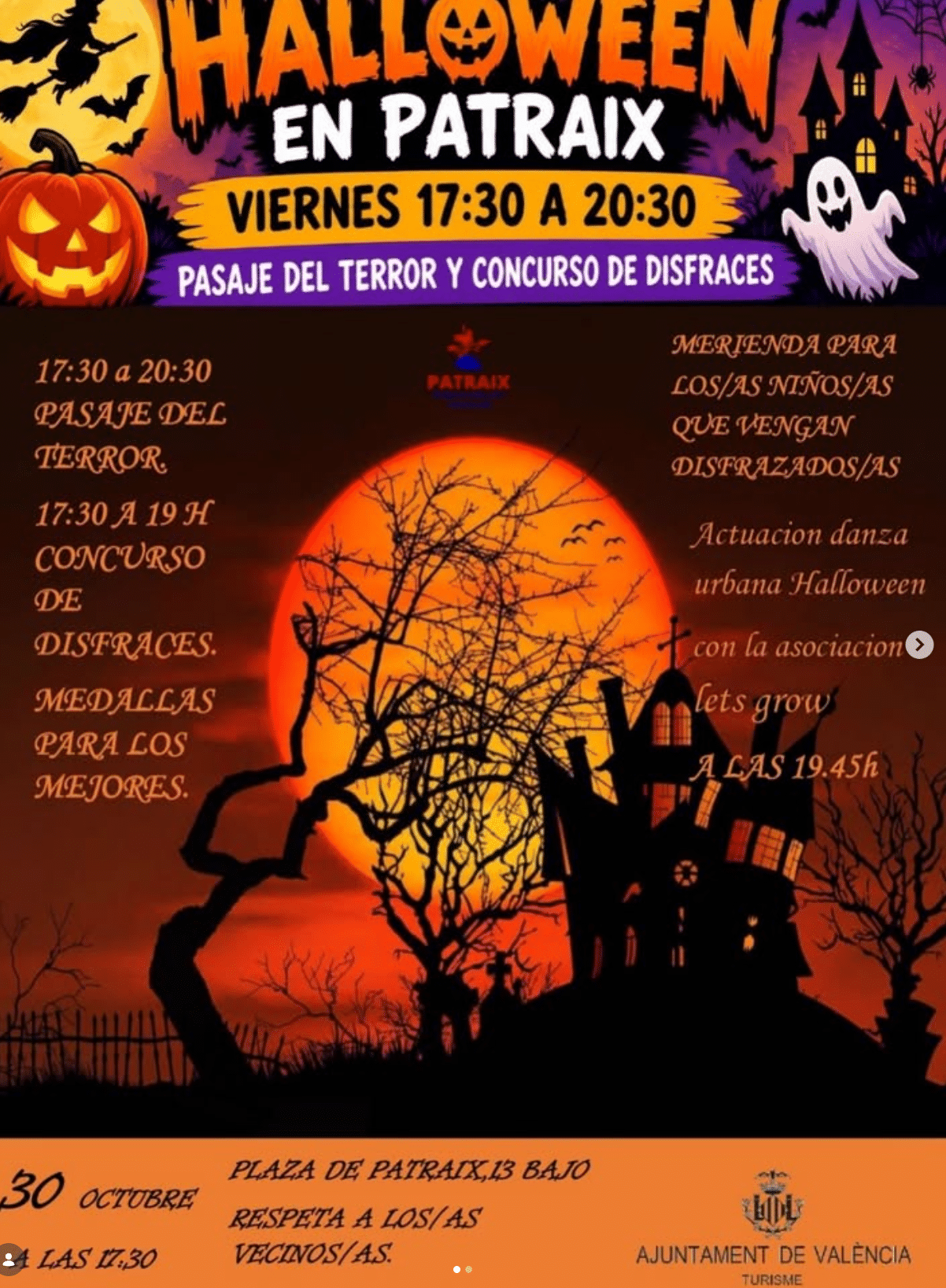 Pasaje del terror Patraix en Valencia con niños